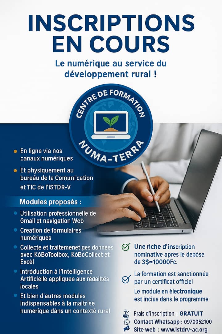 NUMA-TERRA — FORMATION NUMÉRIQUE POUR LE DÉVELOPPEMENT RURAL (COHORTE 1)